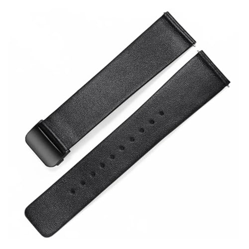 HECHENBAO Lederarmband 19 20 21 mm Herren- und Damen-Faltschließe Zubehörband Geeignet for den täglichen Gebrauch(Black Black,21mm) von HECHENBAO