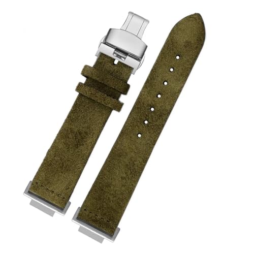 HECHENBAO Lederarmband kompatibel mit DW-5600 GW-B5600 GW-M5610 Wildleder-Fluff 16 mm Uhrenarmband Braunes Armband Geeignet for den täglichen Gebrauch(Olive Flak) von HECHENBAO