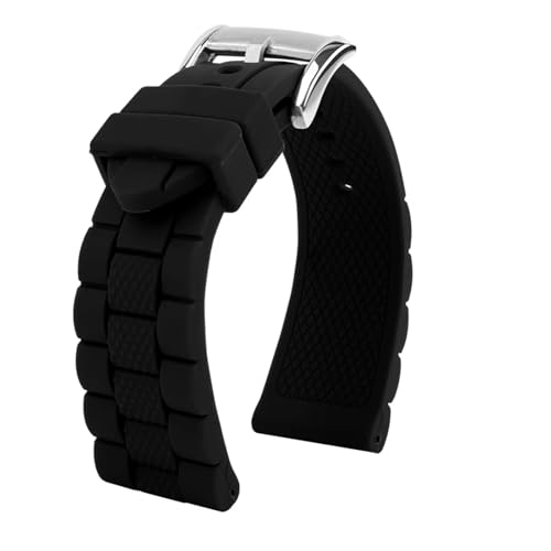 HECHENBAO Silikonarmband kompatibel mit AT8020 AT8020-03L/54L Jy8035 Armband kompatibel mit AR5905 Wasserdichtes Armband 20 23 mm Schwarz Geeignet for den täglichen Gebrauch(Black,23mm) von HECHENBAO
