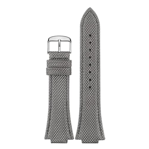 HECHENBAO Uhrenarmband aus gewebtem Canvas, kompatibel mit Uhrenarmbändern der Serie PRX T137.410, wasserdichtes Nylon, geeignet for den täglichen Gebrauch(Grey - Silver A) von HECHENBAO