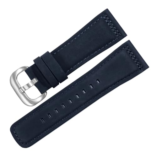 HECHENBAO Uhrenarmband aus mattiertem Leder, kompatibel mit dem Armband der M2 Q2 P3-Serie, 28 mm, geeignet for den täglichen Gebrauch(Blue Silver) von HECHENBAO