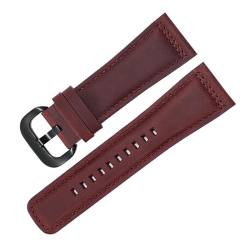 HECHENBAO Uhrenarmband aus mattiertem Leder, kompatibel mit dem Armband der M2 Q2 P3-Serie, 28 mm, geeignet for den täglichen Gebrauch(Brick red Black) von HECHENBAO