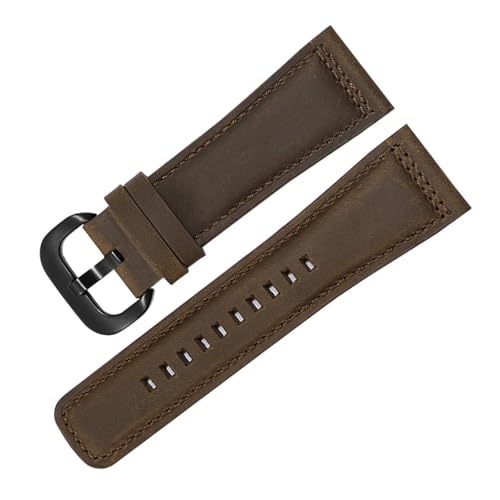 HECHENBAO Uhrenarmband aus mattiertem Leder, kompatibel mit dem Armband der M2 Q2 P3-Serie, 28 mm, geeignet for den täglichen Gebrauch(Coffee brown Black) von HECHENBAO