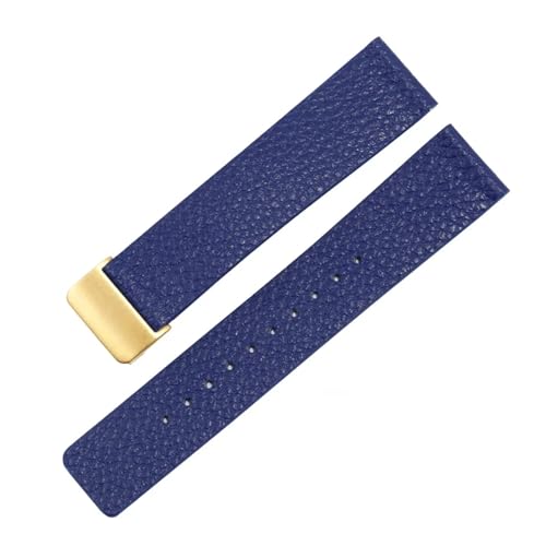 HECHENBAO Universelles Uhrenarmband aus echtem Leder, 18/19/20 mm, gerade Schnittstelle, Lederarmband, geeignet for den täglichen Gebrauch(Blue Gold clasp,18mm) von HECHENBAO