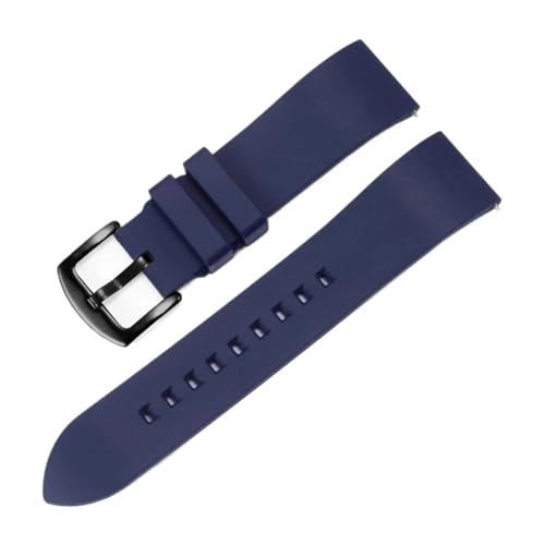 HECHENBAO Wasserdichtes Fluorkautschuk-Uhrenarmband mit 21/23 mm, geeignet for den täglichen Gebrauch(Blue black B,23mm) von HECHENBAO