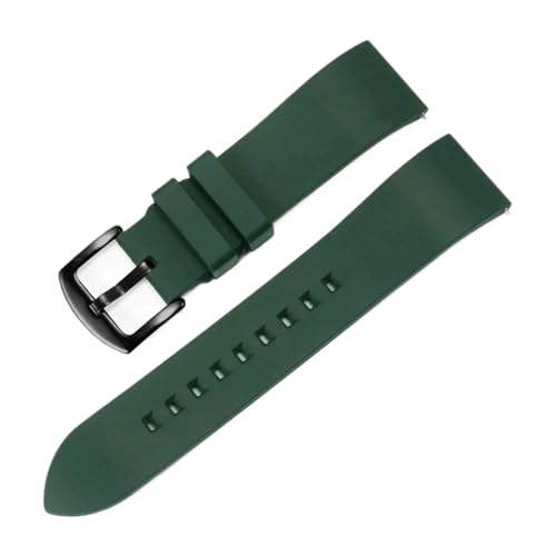 HECHENBAO Wasserdichtes Fluorkautschuk-Uhrenarmband mit 21/23 mm, geeignet for den täglichen Gebrauch(Green black B,21mm) von HECHENBAO