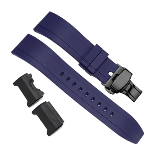 Weiches Gummiarmband Schwarz Rot Blau Armband Ersatzgürtel Kompatibel mit GWG-1000 Herrenarmband Geeignet for den täglichen Gebrauch(Blue B) von HECHENBAO