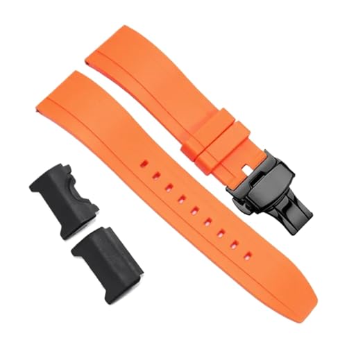 Weiches Gummiarmband Schwarz Rot Blau Armband Ersatzgürtel Kompatibel mit GWG-1000 Herrenarmband Geeignet for den täglichen Gebrauch(Orange B) von HECHENBAO