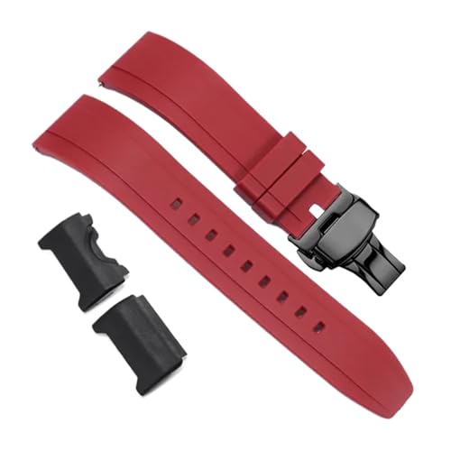 Weiches Gummiarmband Schwarz Rot Blau Armband Ersatzgürtel Kompatibel mit GWG-1000 Herrenarmband Geeignet for den täglichen Gebrauch(Red B) von HECHENBAO