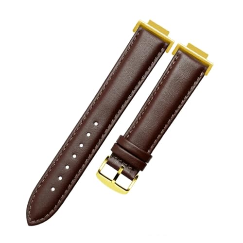 Kompatibel mit DW5600 GW-M5610 GA-2100 Lederarmband 16mm schwarz geeignet für den täglichen Gebrauch(Style B Brown-Gold) von HECHENBAO