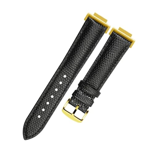 Kompatibel mit DW5600 GW-M5610 GA-2100 Lederarmband 16mm schwarz geeignet für den täglichen Gebrauch(Style C black-gold) von HECHENBAO