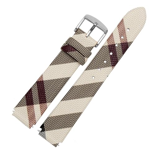 Lederarmband 15 mm 16 mm 18 mm Armband Kompatibel mit B6 B3 B5 Herren- und Damenarmband Geeignet for den täglichen Gebrauch(Rice white A,16mm) von HECHENBAO