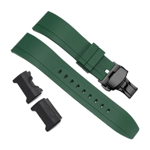 Weiches Gummiarmband Schwarz Rot Blau Armband Ersatzgürtel Kompatibel mit GWG-1000 Herrenarmband Geeignet for den täglichen Gebrauch(Green B) von HECHENBAO