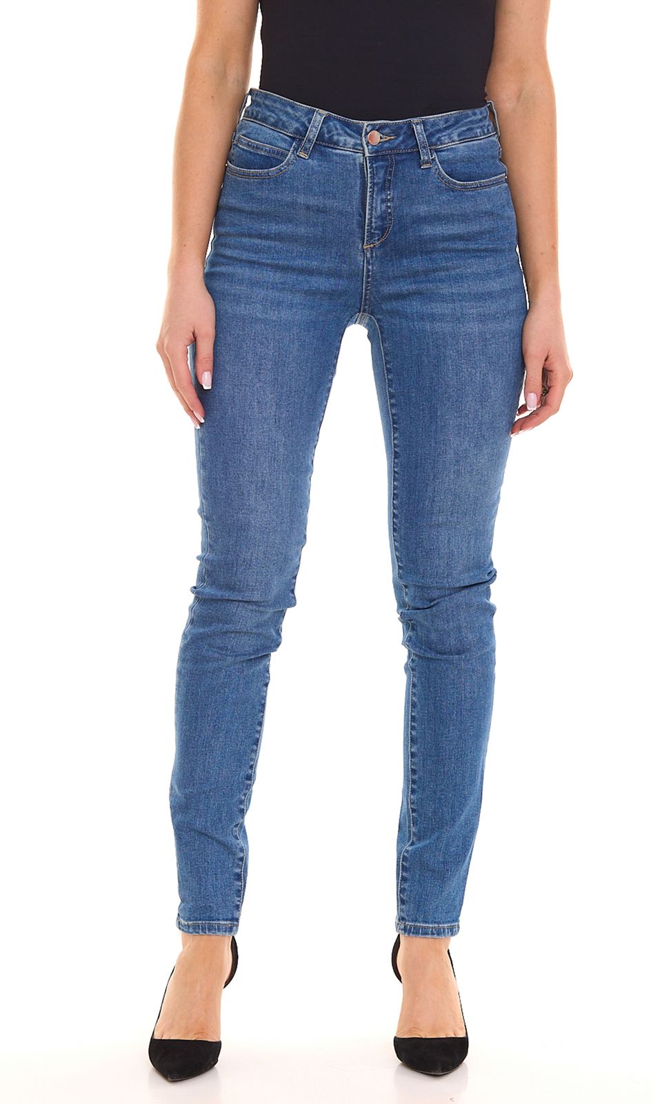 HECHTER PARIS Damen Skinny-Jeans Ankle Denim-Hose im 5-Pocket-Style 91438007 Blau von HECHTER PARIS