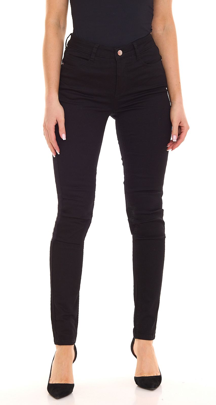 HECHTER PARIS Damen Slim-Fit Mid Rise Jeans stylische Ankle Denim-Hose 93594710 Schwarz von HECHTER PARIS
