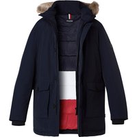 HECHTER PARIS Herren Daunenparka blau Mikrofaser unifarben von HECHTER PARIS