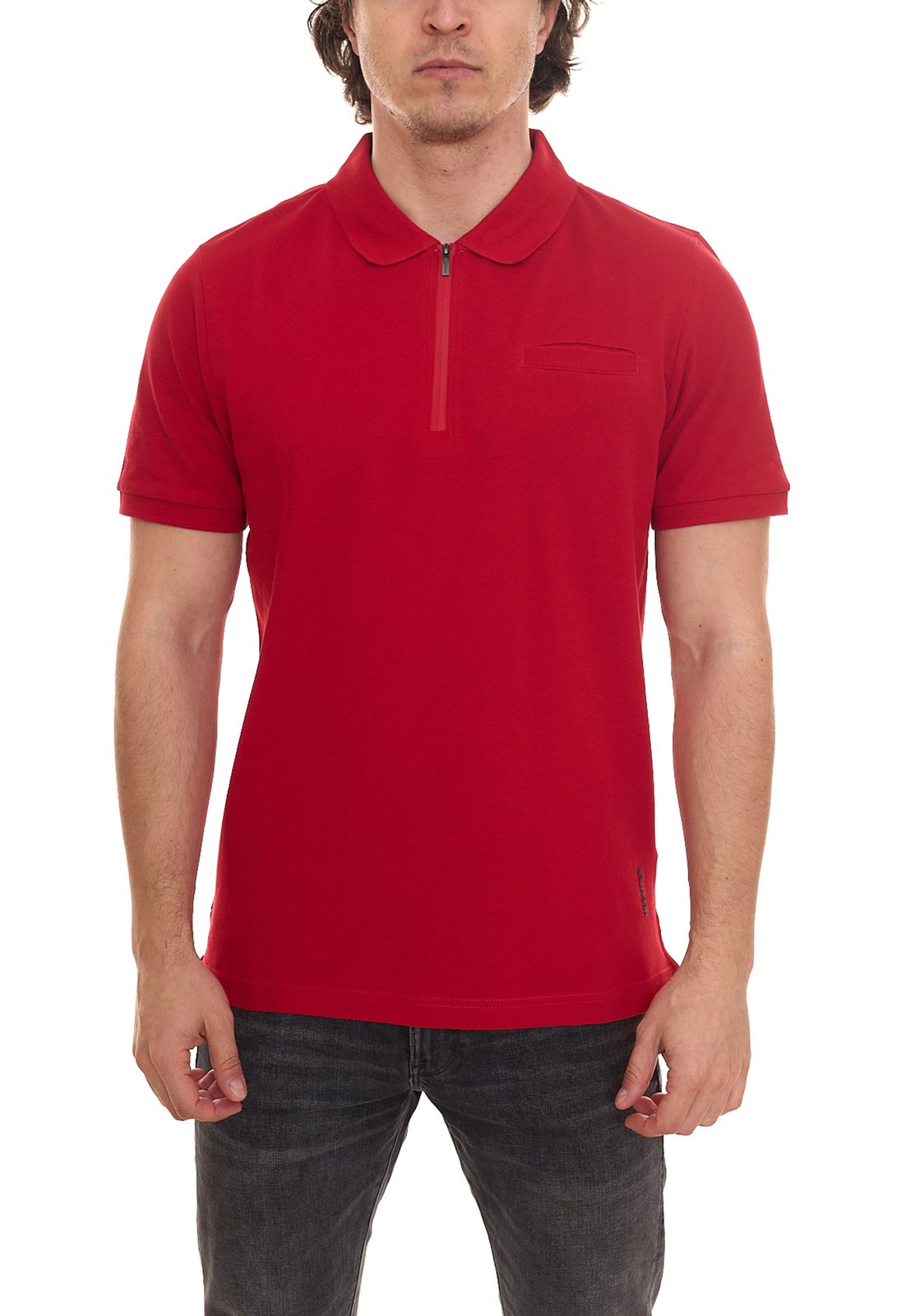 HECHTER PARIS Herren Polo-Shirt mit Reißverschluss Baumwoll-Shirt Polo-Hemd Kurzarm-Hemd 97153147 Rot von HECHTER PARIS