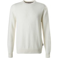 HECHTER PARIS Herren Pullover weiß Schurwolle unifarben von HECHTER PARIS