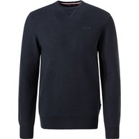 HECHTER PARIS Herren Pullover blau Baumwolle unifarben von HECHTER PARIS