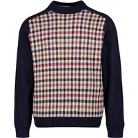 HECHTER PARIS Herren Pullover blau Baumwolle gemustert von HECHTER PARIS