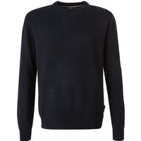 HECHTER PARIS Herren Pullover blau Schurwolle unifarben von HECHTER PARIS