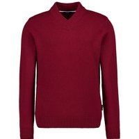 HECHTER PARIS Herren Pullover rot Schurwolle unifarben von HECHTER PARIS