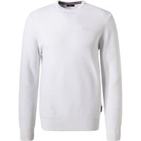 HECHTER PARIS Herren Pullover weiß Baumwolle unifarben von HECHTER PARIS