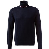 HECHTER PARIS Herren Rollkragenpullover blau Schurwolle unifarben von HECHTER PARIS