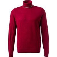 HECHTER PARIS Herren Rollkragenpullover rot Schurwolle unifarben von HECHTER PARIS