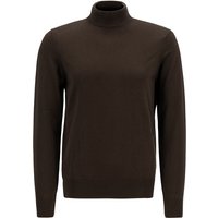 HECHTER PARIS Herren Stehkragenpullover braun Baumwolle unifarben von HECHTER PARIS