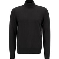 HECHTER PARIS Herren Stehkragenpullover schwarz Baumwolle unifarben von HECHTER PARIS