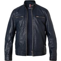 HECHTER PARIS Herren Lederjacke blau Leder unifarben von HECHTER PARIS