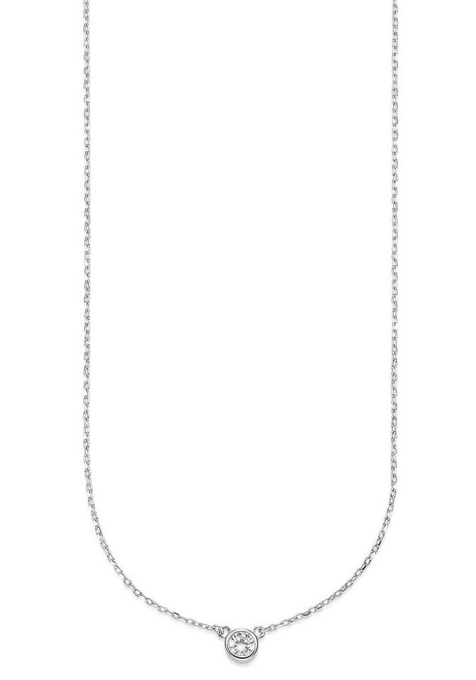 HECHTER PARIS Kette mit Anhänger Schmuck Geschenk Silber 925 Halsschmuck Halskette Ankerkette Solitär, mit Zirkonia (synth) von HECHTER PARIS