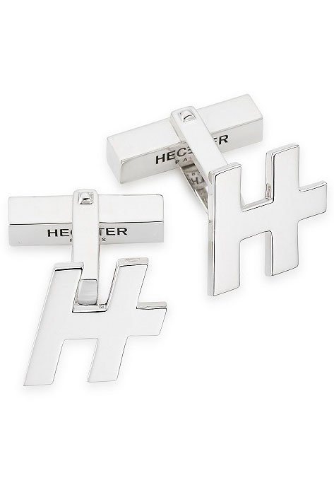 HECHTER PARIS Manschettenknöpfe Schmuck Geschenk Silber 925 Manschettenknöpfe Cufflink, mit Zirkonia (synth) von HECHTER PARIS