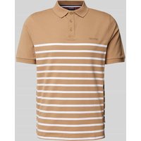 HECHTER PARIS Poloshirt mit Label-Print in Beige, Größe L von HECHTER PARIS