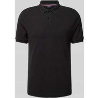 HECHTER PARIS Poloshirt mit Label-Stitching in Black, Größe L von HECHTER PARIS