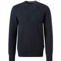 HECHTER PARIS Herren Pullover blau Baumwolle unifarben von HECHTER PARIS