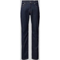 HECHTER PARIS Regular Fit Jeans in unifarbenem Design Modell 'BELFORT' in Marine, Größe 34/30 von HECHTER PARIS