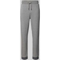 HECHTER PARIS Regular Fit Sweatpants mit Label-Detail in Hellgrau, Größe L von HECHTER PARIS
