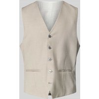 HECHTER PARIS Regular Fit Weste mit Paspeltaschen in Taupe, Größe 48 von HECHTER PARIS