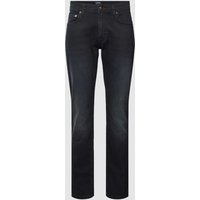 HECHTER PARIS Regular Tapered Fit Jeans im 5-Pocket-Design Modell 'BELFORT' in Marine, Größe 36/32 von HECHTER PARIS