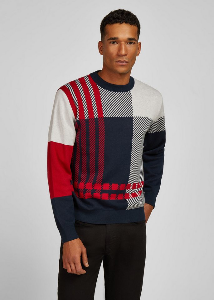 HECHTER PARIS Rundhalspullover Farbblock-Design von HECHTER PARIS