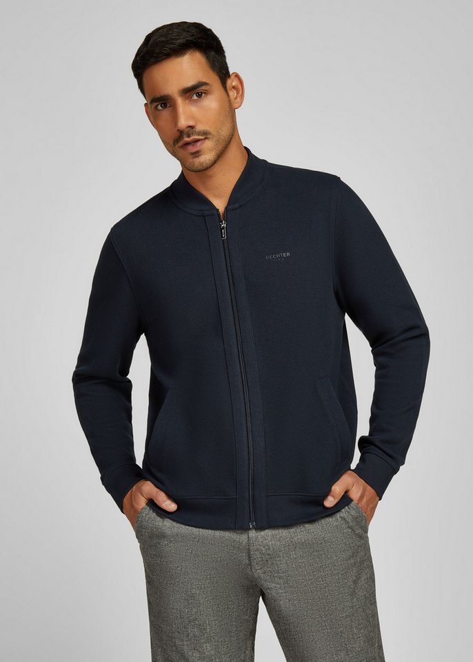 HECHTER PARIS Sweatjacke Interlock-Sweat, Logo-Print von HECHTER PARIS