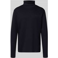HECHTER PARIS Sweatshirt mit Rollkragen und Logo-Print in Marine, Größe XXXL von HECHTER PARIS