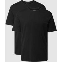 HECHTER PARIS T-Shirt mit Logo-Stitching in Black, Größe L von HECHTER PARIS