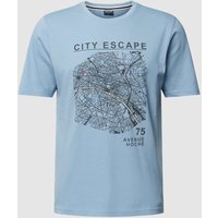 HECHTER PARIS T-Shirt mit Motiv-Print in Blau, Größe S von HECHTER PARIS