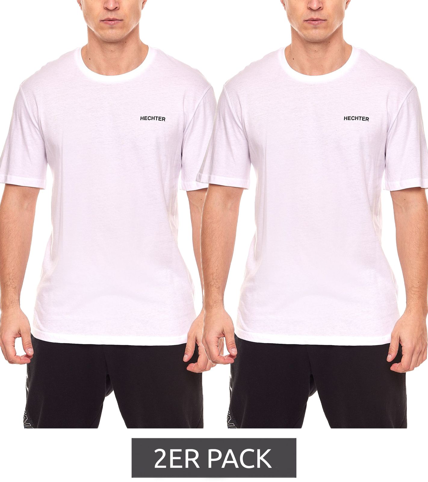 2er Pack HECHTER STUDIO Herren Rundhals-Shirt Baumwoll T-Shirt NI58100 7002 Weiß von HECHTER STUDIO