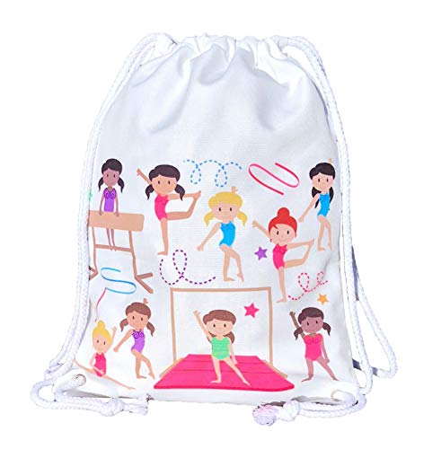 HECKBO Mädchen Turnbeutel, Balletttasche Baumwolle - Turnerinnen, 40x30cm, Turnunterricht, Kindergarten, Krippe, Reise - Mädchen Turntasche von HECKBO