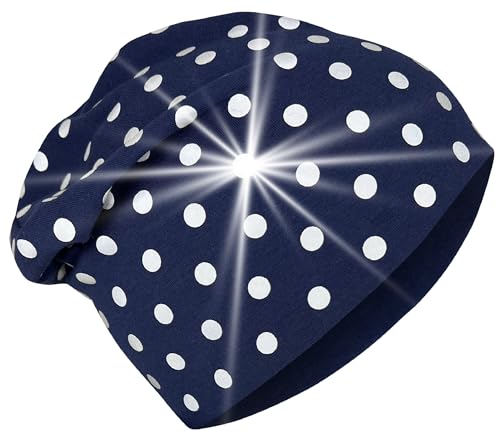 HECKBO 360° Reflektor Kinder Beanie Mütze - Jersey innen für Übergangszeit - Punkt Punkte von HECKBO