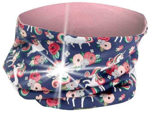 HECKBO 360° Reflektor Kinder Loop Schal - Jersey innen für Übergangszeit - Einhorn von HECKBO